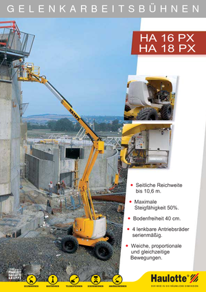 Knikarmhoogwerkers op wielen Haulotte HA 16 PX