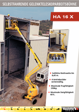 Knikarmhoogwerkers op wielen Haulotte HA 16 X