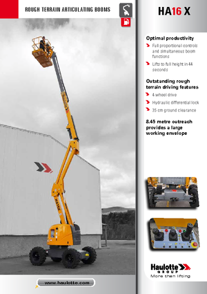 Knikarmhoogwerkers op wielen Haulotte HA 16 X