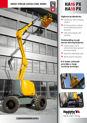 Knikarmhoogwerkers op wielen Haulotte HA 16 PX