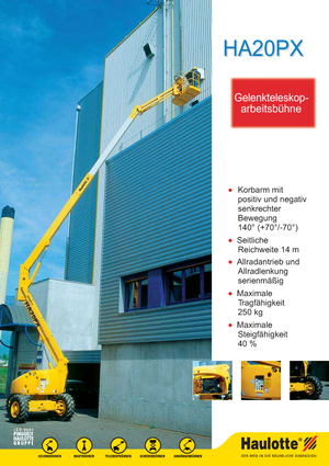 Knikarmhoogwerkers op wielen Haulotte HA 20 PX