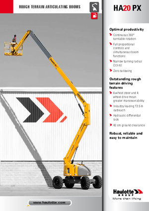Knikarmhoogwerkers op wielen Haulotte HA 20 PX