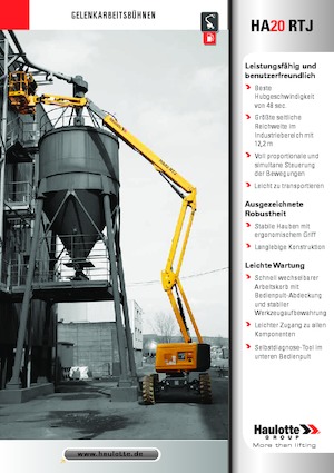 Knikarmhoogwerkers op wielen Haulotte HA20 RTJ