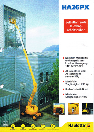 Knikarmhoogwerkers op wielen Haulotte HA 26 PX