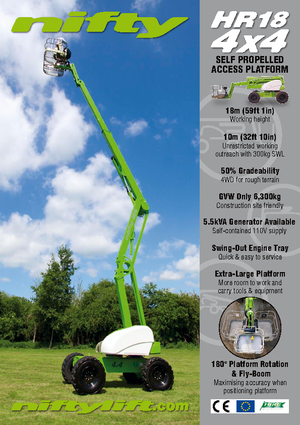 Knikarmhoogwerkers op wielen Niftylift HR 18