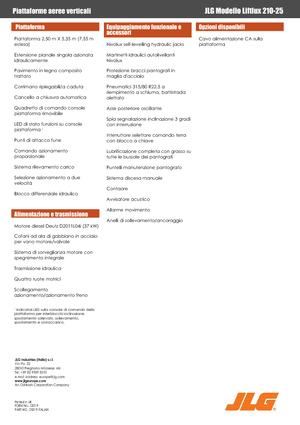 Verrijdbare schaarliften JLG Liftlux 210-25