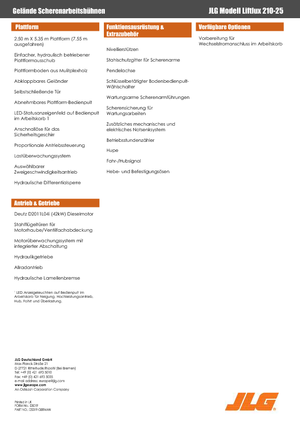 Verrijdbare schaarliften JLG Liftlux 210-25