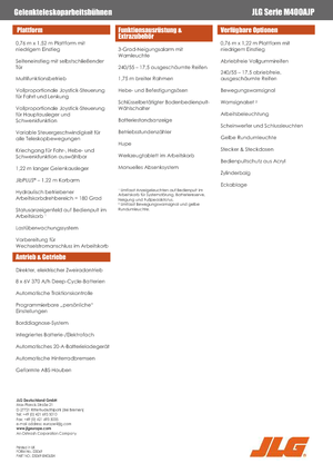 Knikarmhoogwerkers op wielen JLG M400AJP