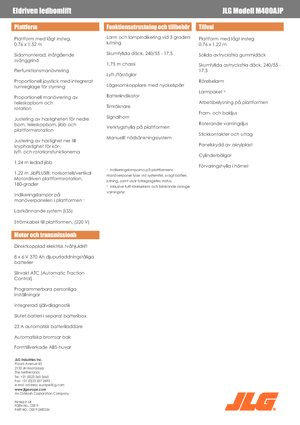 Knikarmhoogwerkers op wielen JLG M400AJP