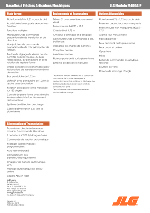 Knikarmhoogwerkers op wielen JLG M400AJP