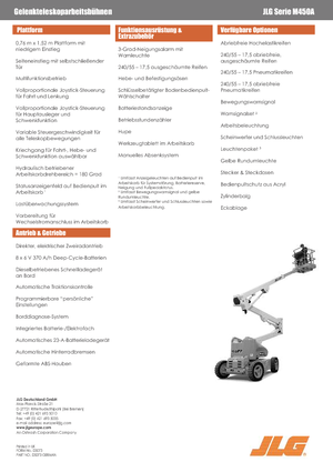Knikarmhoogwerkers op wielen JLG M450A