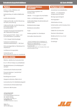 Knikarmhoogwerkers op wielen JLG M450AJ