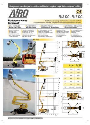 Knikarmhoogwerkers op rupsbanden AIRO R 13 DC
