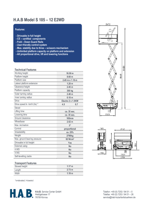 Verrijdbare schaarliften HAB S 105-12 E 2WD