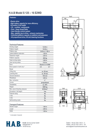 Verrijdbare schaarliften HAB S 125-16 E 2WD