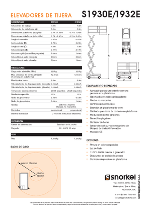 Verrijdbare schaarliften Snorkel S1930E