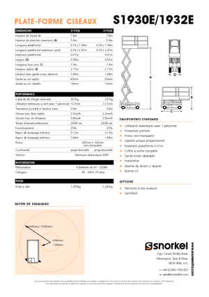Verrijdbare schaarliften Snorkel S1930E