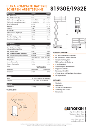 Verrijdbare schaarliften Snorkel S1930E