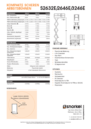 Verrijdbare schaarliften Snorkel S3246E