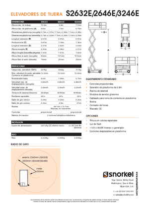Verrijdbare schaarliften Snorkel S3246E