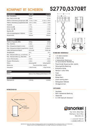 Verrijdbare schaarliften Snorkel S2770RT