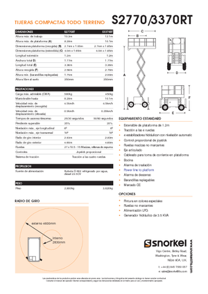 Verrijdbare schaarliften Snorkel S2770RT