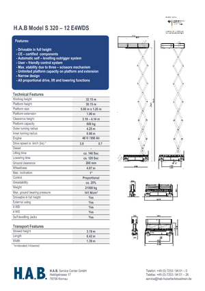 Verrijdbare schaarliften HAB S 320-12 E 4WD S