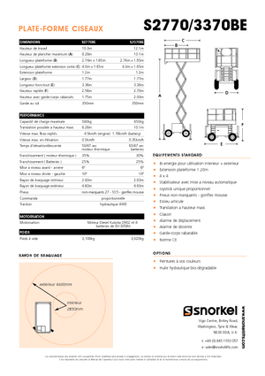 Verrijdbare schaarliften Snorkel S3370BE