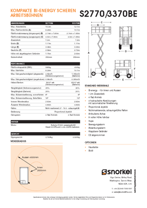 Verrijdbare schaarliften Snorkel S3370BE