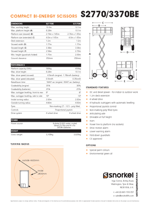 Verrijdbare schaarliften Snorkel S3370BE