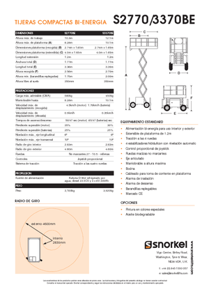 Verrijdbare schaarliften Snorkel S3370BE