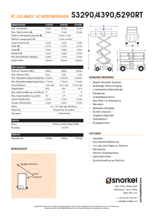 Verrijdbare schaarliften Snorkel S 4390 RT