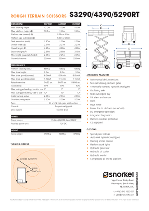 Verrijdbare schaarliften Snorkel S 4390 RT