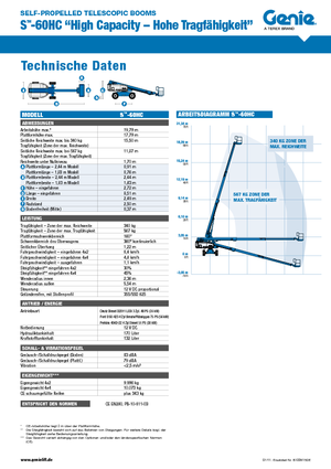 Telescoophoogwerkers op wielen Genie S-60 HC