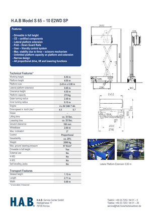 Verrijdbare schaarliften HAB S 65-10 E 2WD SP