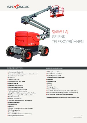 Knikarmhoogwerkers op wielen Skyjack SJ 51 AJ