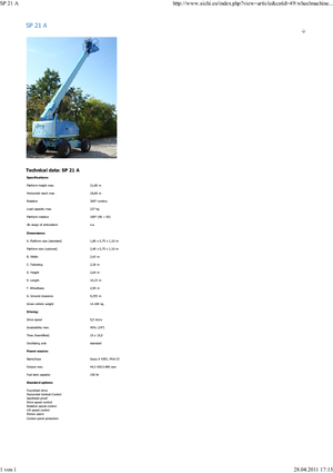 Telescoophoogwerkers op wielen Aichi SP21A
