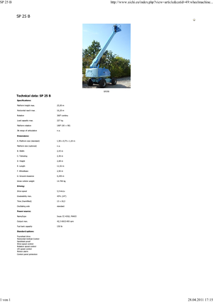 Telescoophoogwerkers op wielen Aichi SP25B