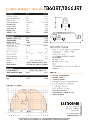 Telescoophoogwerkers op wielen Snorkel T60RT