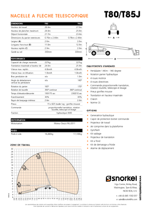 Telescoophoogwerkers op wielen Snorkel TB85J
