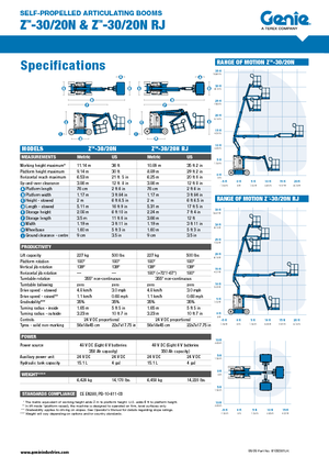 Knikarmhoogwerkers op wielen Genie Z-30/20N RJ