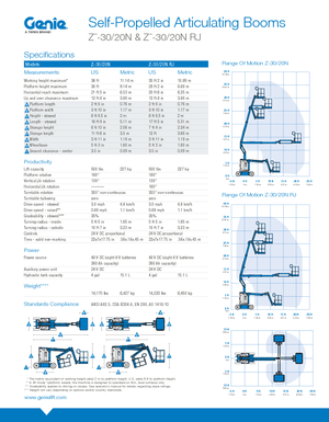 Knikarmhoogwerkers op wielen Genie Z-30/20N RJ