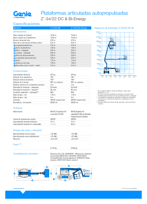 Knikarmhoogwerkers op wielen Genie Z-34/22 DC