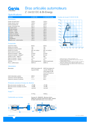 Knikarmhoogwerkers op wielen Genie Z-34/22 DC