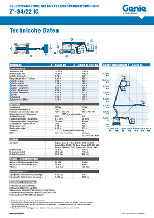 Knikarmhoogwerkers op wielen Genie Z-34/22 IC