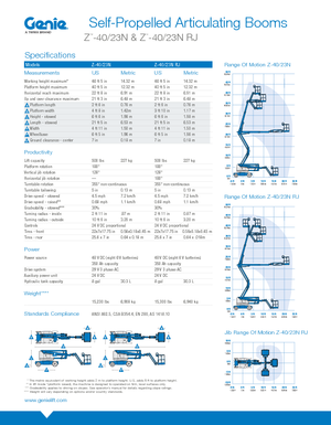 Knikarmhoogwerkers op wielen Genie Z-40/23N