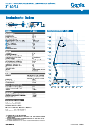 Knikarmhoogwerkers op wielen Genie Z-60/34