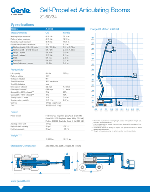Knikarmhoogwerkers op wielen Genie Z-60/34