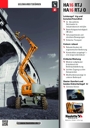 Knikarmhoogwerkers op wielen Haulotte HA16 RTJ