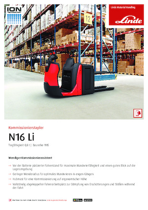 Orderverzameltrucks Linde N16Li